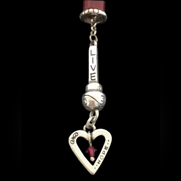 BRIGHTON Heart Song Red Hope Necklace with Sliding Cylinder - Picture 4 of 9
